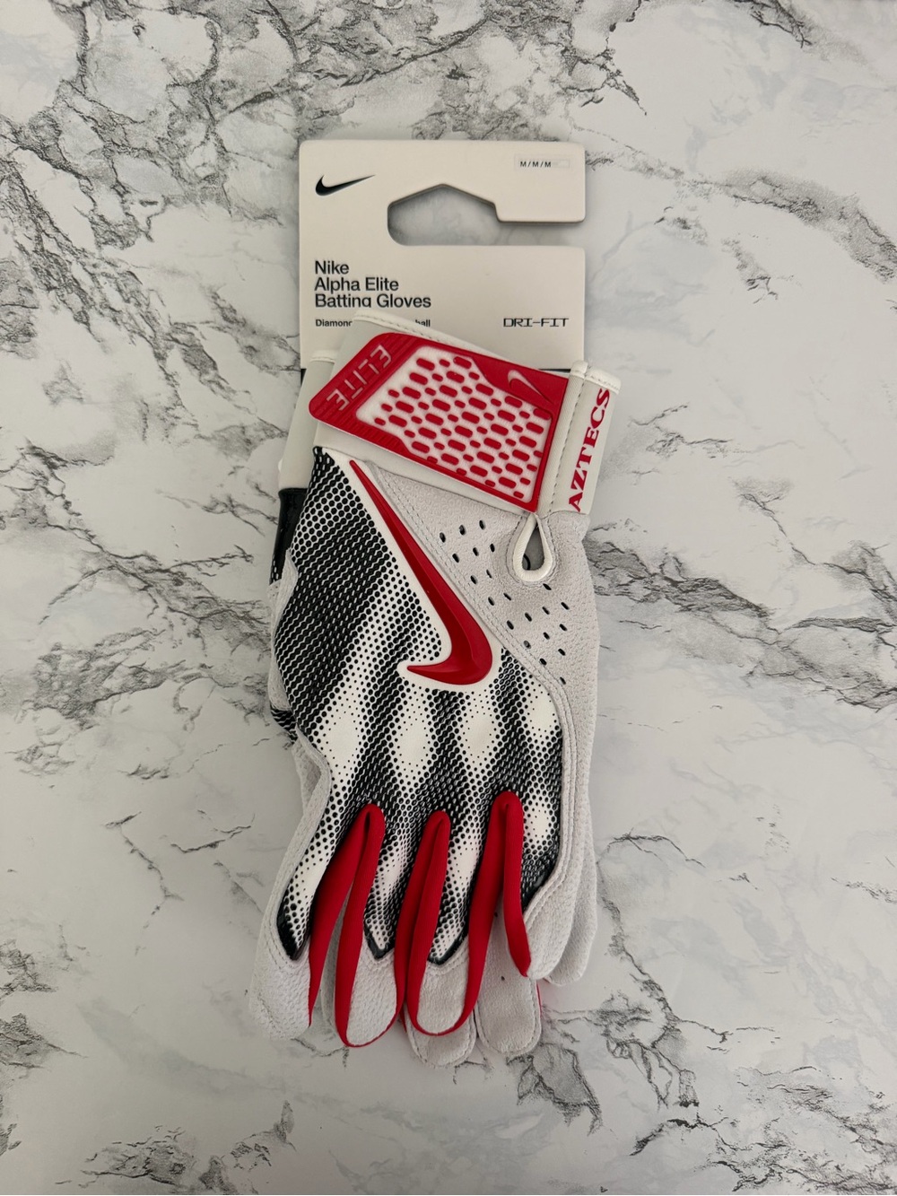 Nike Alpha Elite San Diego State Aztecs PE Baseball Batting Gloves Size Medium